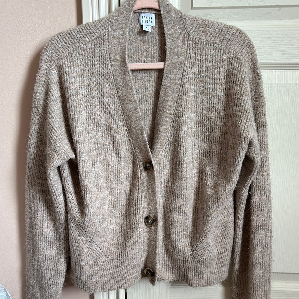 Cozy Beige Button-Up Cardigan